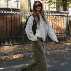 Loulou Studio Cableknit Cashmere Blend Sweater sz M